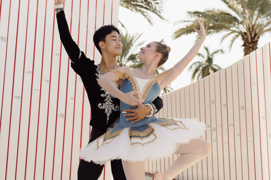 students from the dance b.f.a. program dancing ballet